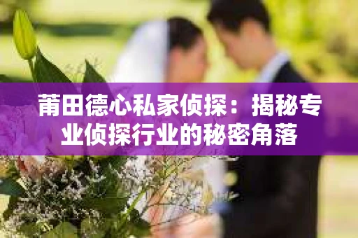 莆田德心私家侦探：揭秘专业侦探行业的秘密角落