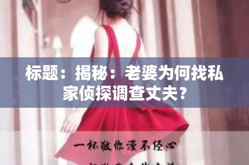 标题：揭秘：老婆为何找私家侦探调查丈夫？